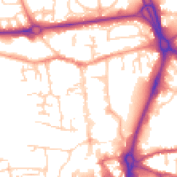 Daytime road noise heatmap for RG14 1DR