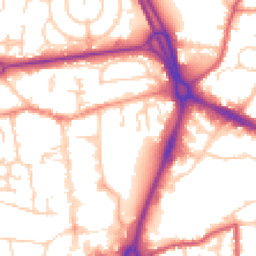 Daytime road noise heatmap for RG14 1EG