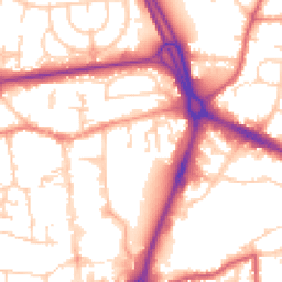 Daytime road noise heatmap for RG14 1EY