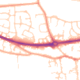 Daytime road noise heatmap for RG14 1PZ