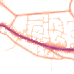 Daytime road noise heatmap for RG14 1SY