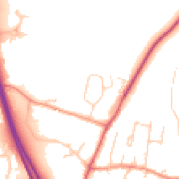 Daytime road noise heatmap for RG14 2EE