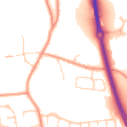 Daytime road noise heatmap for RG14 2EP