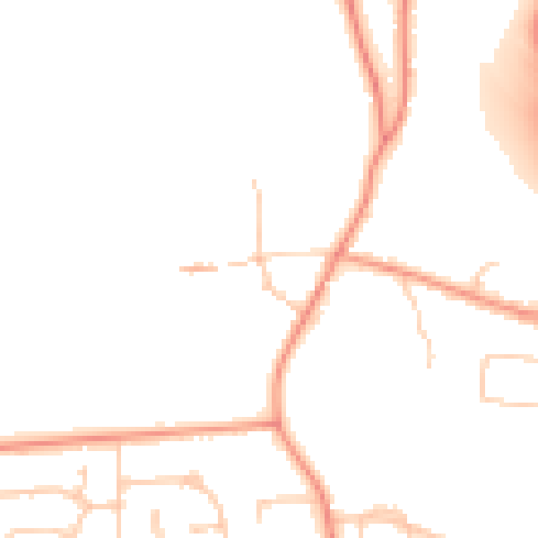 Daytime road noise heatmap for RG14 2LB