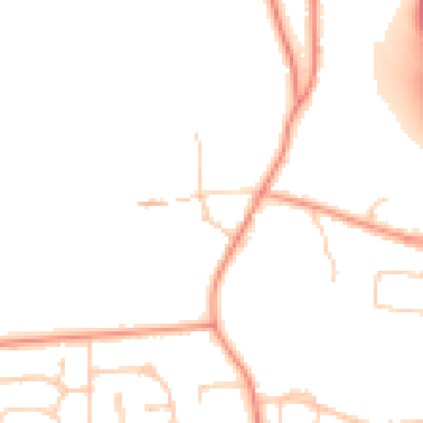 Daytime road noise heatmap for RG14 2LQ