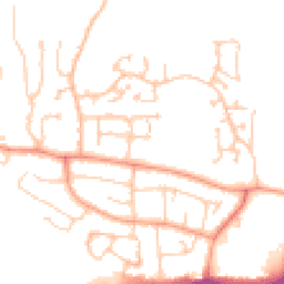Daytime road noise heatmap for RG14 2NW
