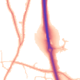Daytime road noise heatmap for RG14 3AW