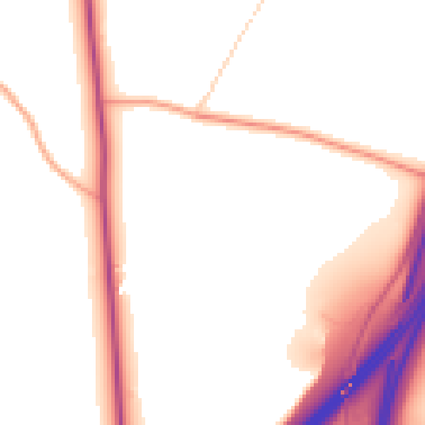 Daytime road noise heatmap for RG14 3BH