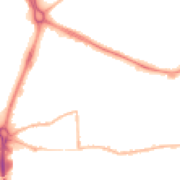 Night-time road noise heatmap for RG14 5QN