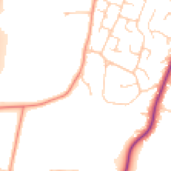 Daytime road noise heatmap for RG14 6RJ