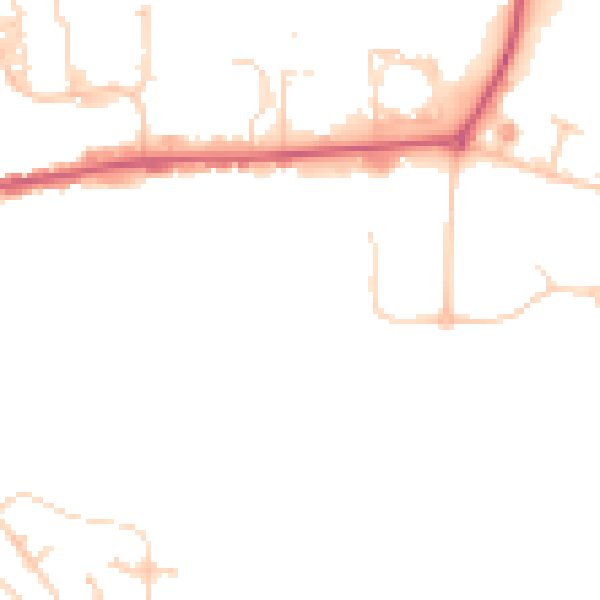 Daytime road noise heatmap for RG14 7GU
