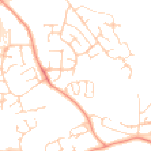 Daytime road noise heatmap for RG14 7TW