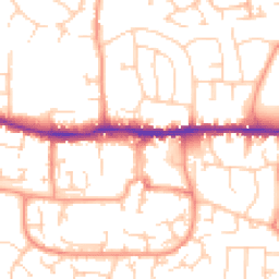 Daytime road noise heatmap for RG19 3JA