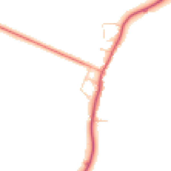 Daytime road noise heatmap for RG19 8FP