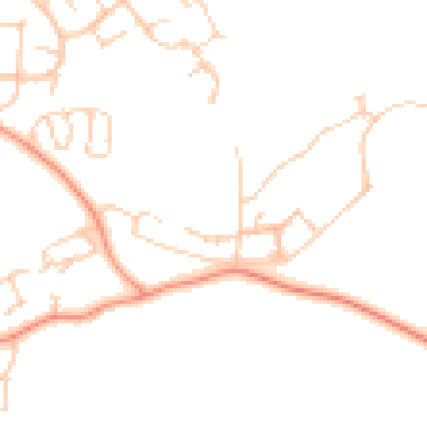 Daytime road noise heatmap for RG19 8FW