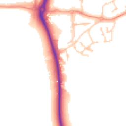 Daytime road noise heatmap for RG19 8XS