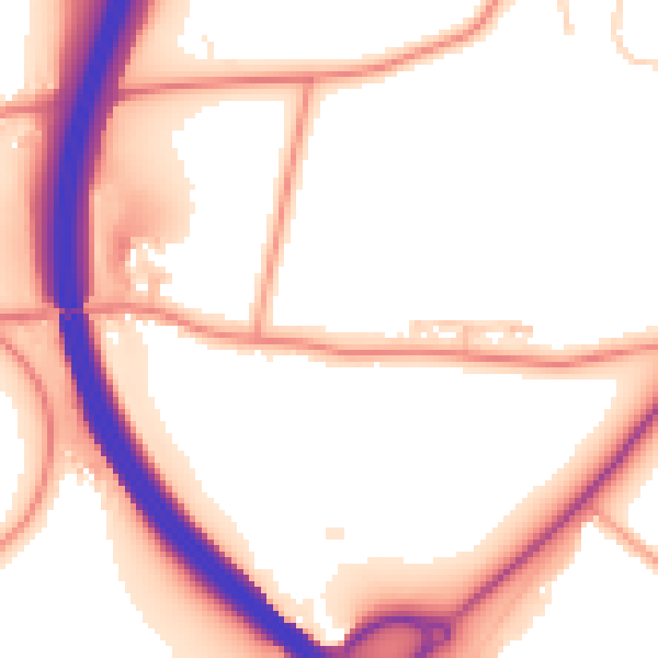 Daytime road noise heatmap for RG20 0LX