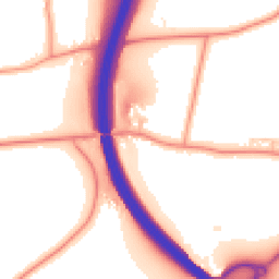 Daytime road noise heatmap for RG20 0LY