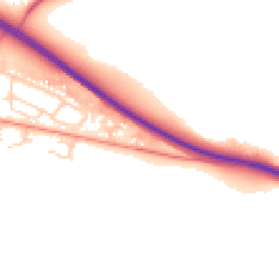 Daytime road noise heatmap for RG20 5LY