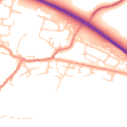 Daytime road noise heatmap for RG20 5NN