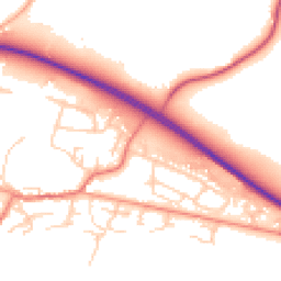 Daytime road noise heatmap for RG20 5SA
