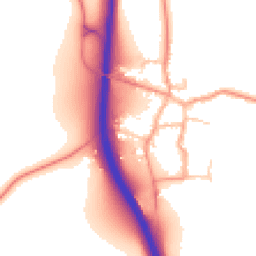 Daytime road noise heatmap for RG20 7JZ