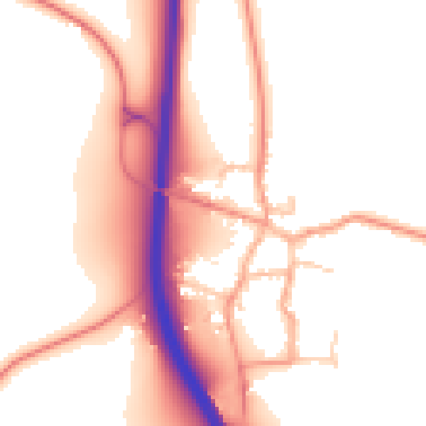 Daytime road noise heatmap for RG20 7LG