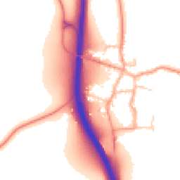 Daytime road noise heatmap for RG20 7LX