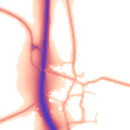 Daytime road noise heatmap for RG20 7ND