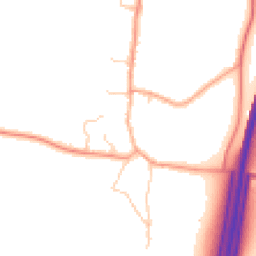 Daytime road noise heatmap for RG20 8UR