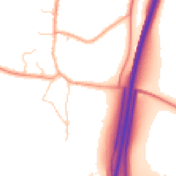 Daytime road noise heatmap for RG20 8XQ