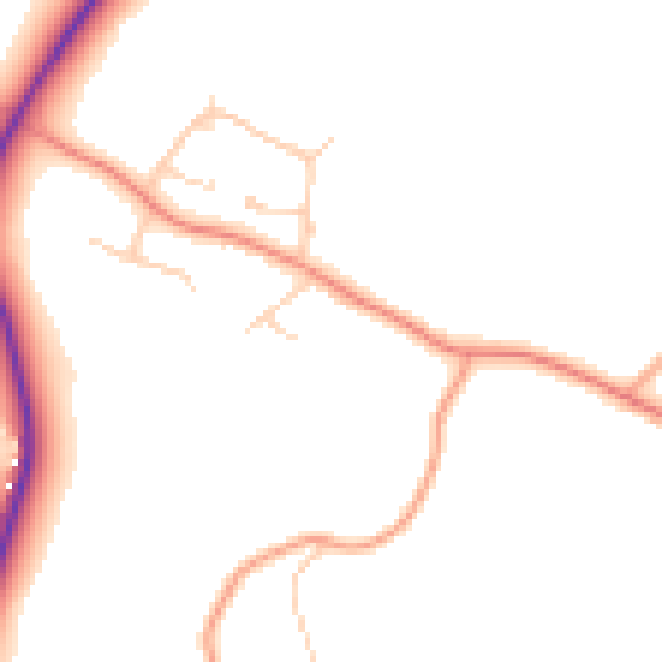 Daytime road noise heatmap for RG20 9ES