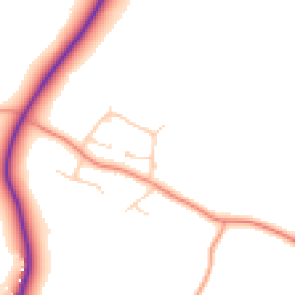 Daytime road noise heatmap for RG20 9EY
