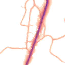 Daytime road noise heatmap for RG20 9PD