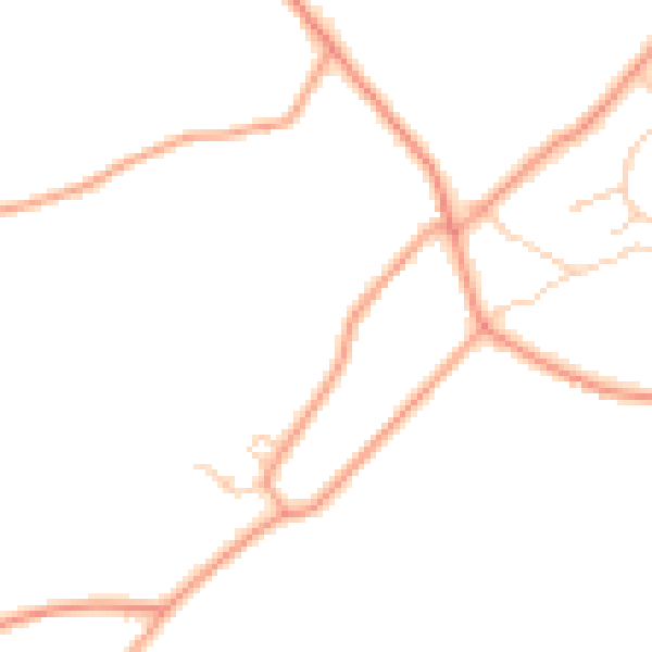 Daytime road noise heatmap for RG20 9UW