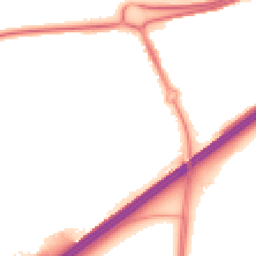 Night-time road noise heatmap for RG21 3AW