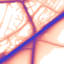 Daytime road noise heatmap for RG21 3AZ