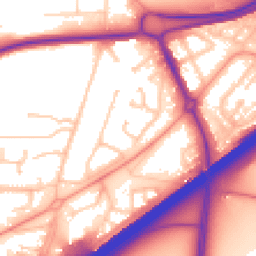 Daytime road noise heatmap for RG21 3BS