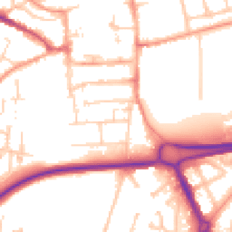 Daytime road noise heatmap for RG21 3ED