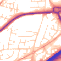 Daytime road noise heatmap for RG21 3ES