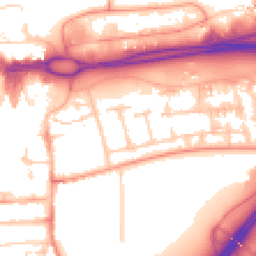 Daytime road noise heatmap for RG21 4BQ