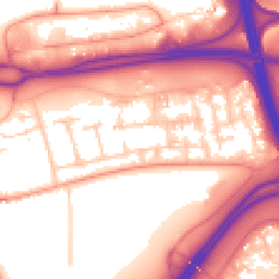 Daytime road noise heatmap for RG21 4DF