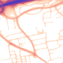 Daytime road noise heatmap for RG21 5AD