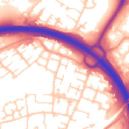 Daytime road noise heatmap for RG21 5LD