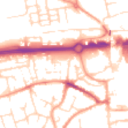 Daytime road noise heatmap for RG21 7TE