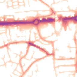 Daytime road noise heatmap for RG21 8SW