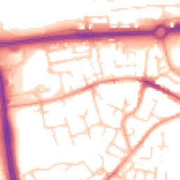 Daytime road noise heatmap for RG21 8TY