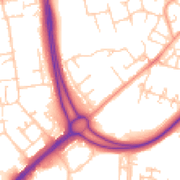 Daytime road noise heatmap for RG21 8YN