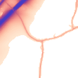 Daytime road noise heatmap for RG25 2AL