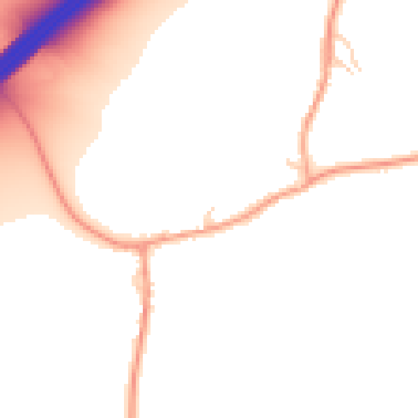 Daytime road noise heatmap for RG25 2AZ